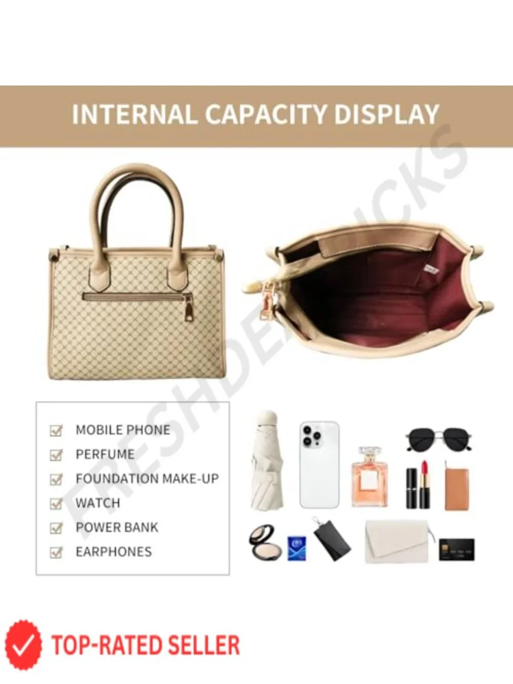 Women's Satchel Bag Set with Wallet & Card Holder, PU Leather 3-Way Handbag